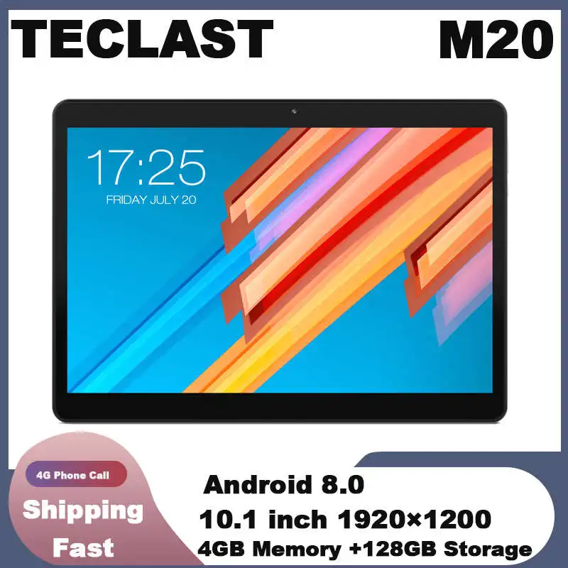 Teclast-tableta PC M20, 4GB de RAM, 128GB de ROM, 10,1 pulgadas, 1920x1200, MT6797, X23, Deca Core, Android 8,0, teléfono Dual, 4G
