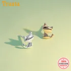 Серьги-гвоздики женские, из серебра 925 пробы, в виде маленького кота