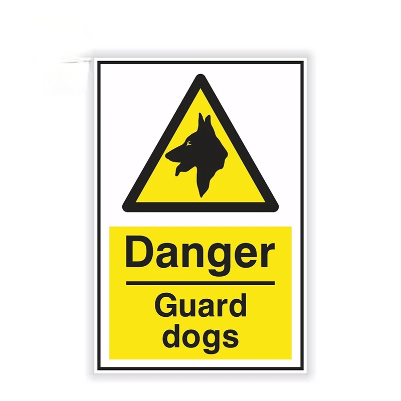 

Warning Sign DANGER GUARD DOGS Car Sticker Warning Safety Caution Security Protected Vinyl Decal