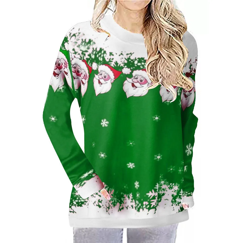 Кошмар перед Рождеством одежда для женщин Снежинка печати Топы пуловер с