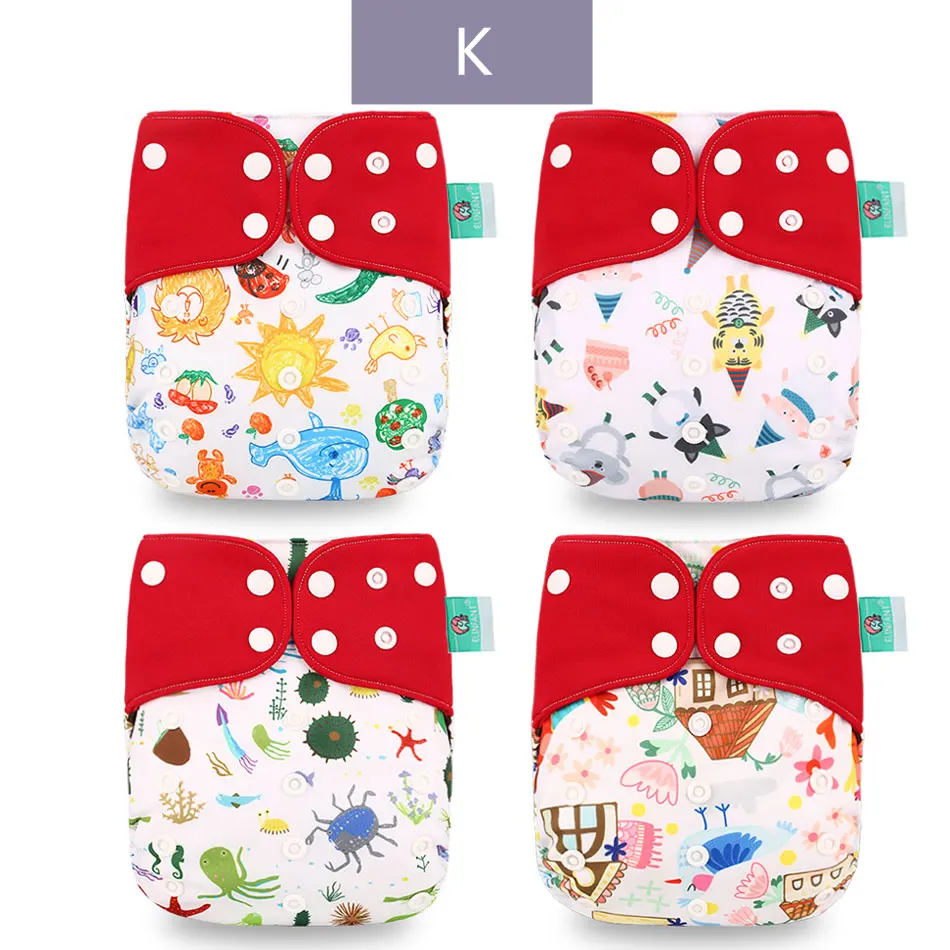 ES060-K-clothdiaper Elinfant Эко-дружественных пеленки 4 шт./компл. моющиеся кофе сетчатая ткань с ромбовидным узором регулируемые подгузники многоразовые тканевые подгузники с карманами - Цвет: ES060-K-clothdiaper