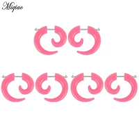 miqiao 2 pcs hot selling body piercing jewelry european and american fashion acrylic pink snail ear pinna