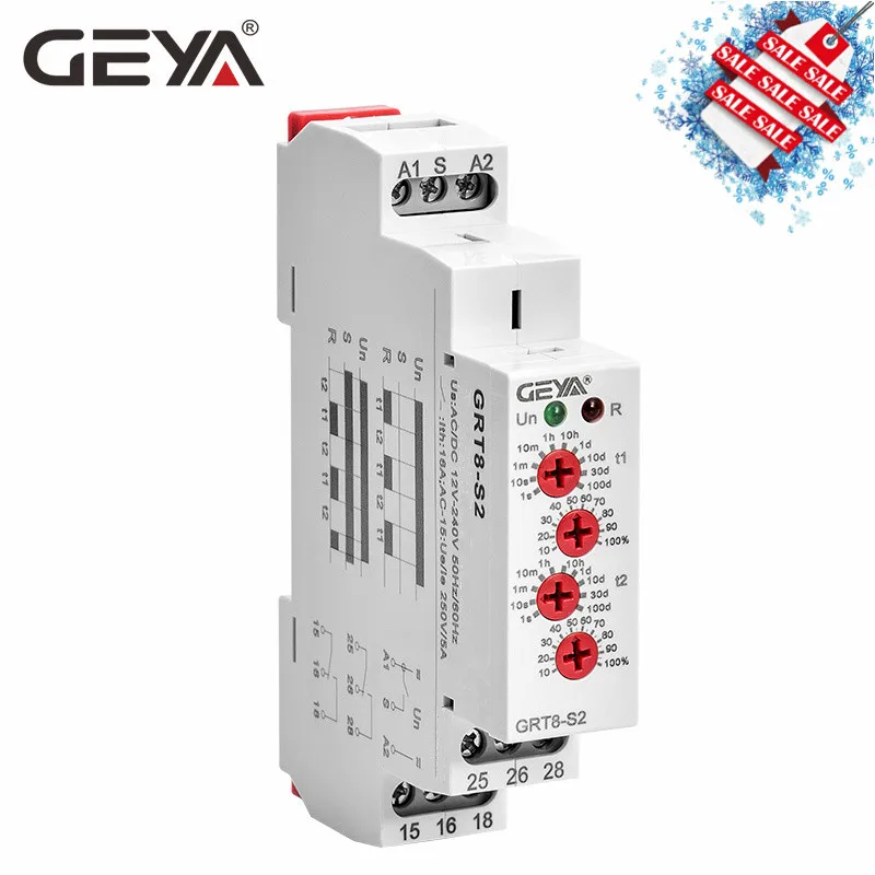 GEYA GRT8-S асимметричное реле цикла SPDT 220V 16A AC/DC12V-240V электронное реле повтора