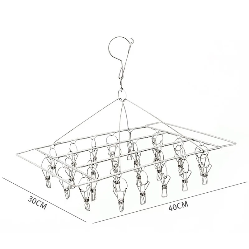 

Stainless Steel Sock Clip Clothes Drying Rack Windproof Towel Underwear Bras Baby Clothes Laundry Hangers Home Storage Holders