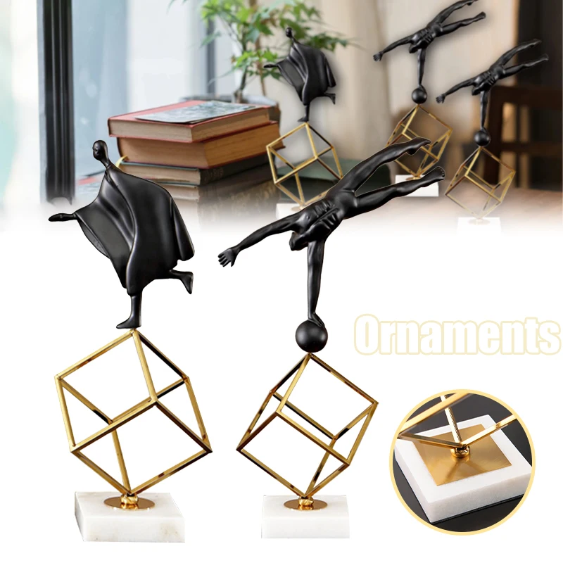 

Creative Resin Statue Gymnastic Figures Crafts Ornament for Living Room Office Bedroom Decoration DC120