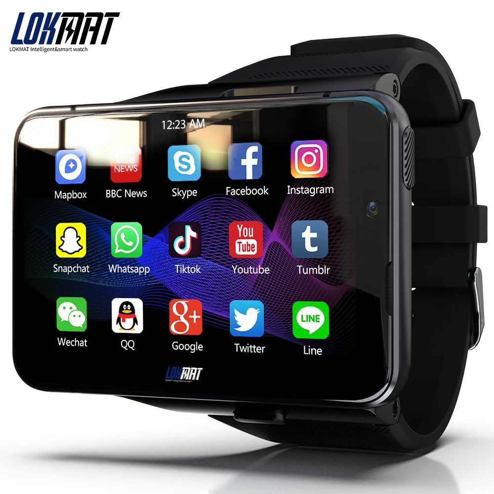Best Offers LOKMAT APPLLP MAX Smart Watch GPS 4G WIFI Watches 2.88 Inch Touch Screen Bluetooth Sports Dual Camera Gaming Watch for Men Women