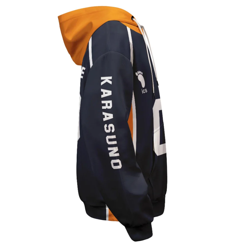 Толстовка с капюшоном для косплея Аниме Haikyuu костюм старшей школы карасуно