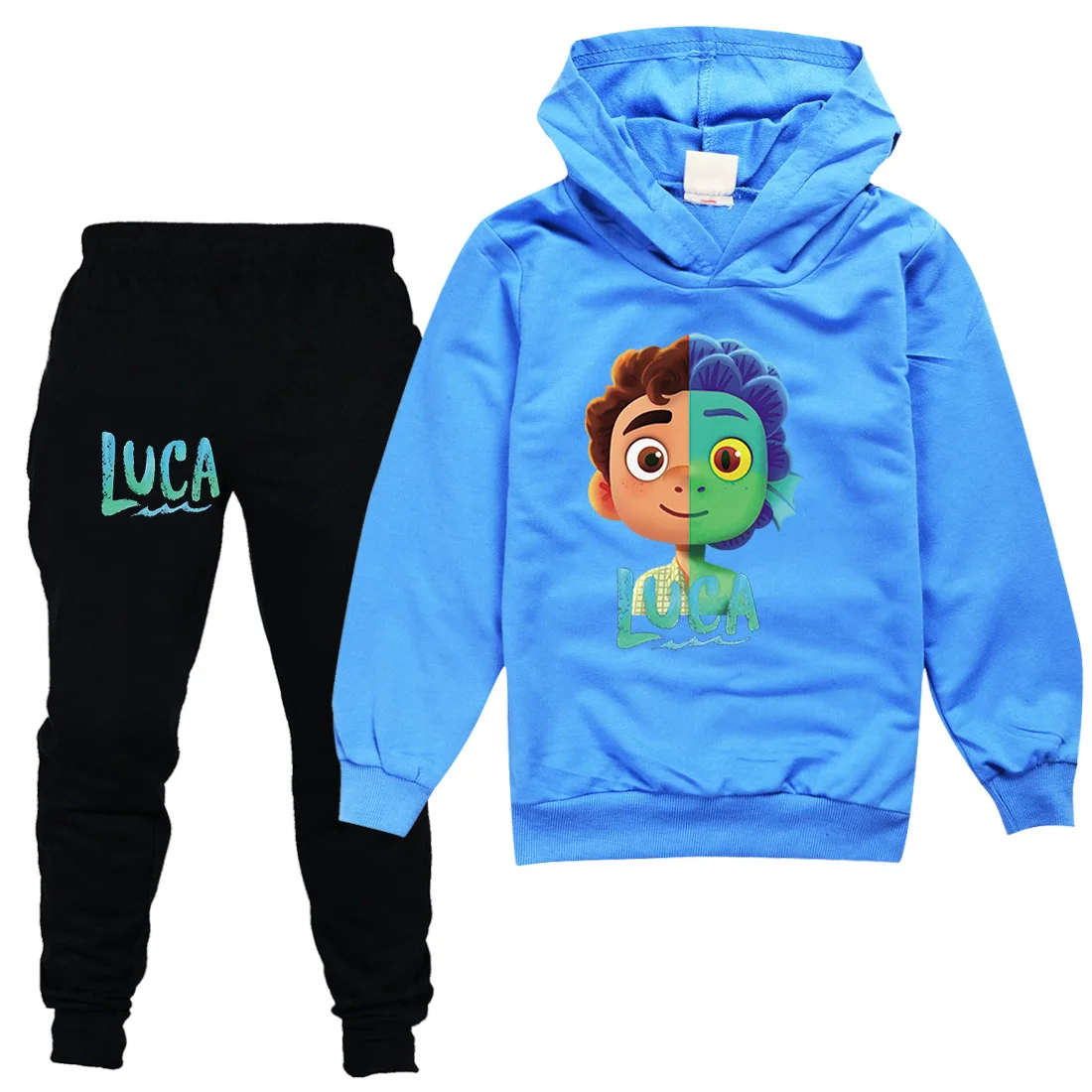 

Новинка 2021, модный костюм для мальчиков luca из толстовки с капюшоном и штанов, детская одежда, Забавный свитшот, пальто для девочек, детский о...