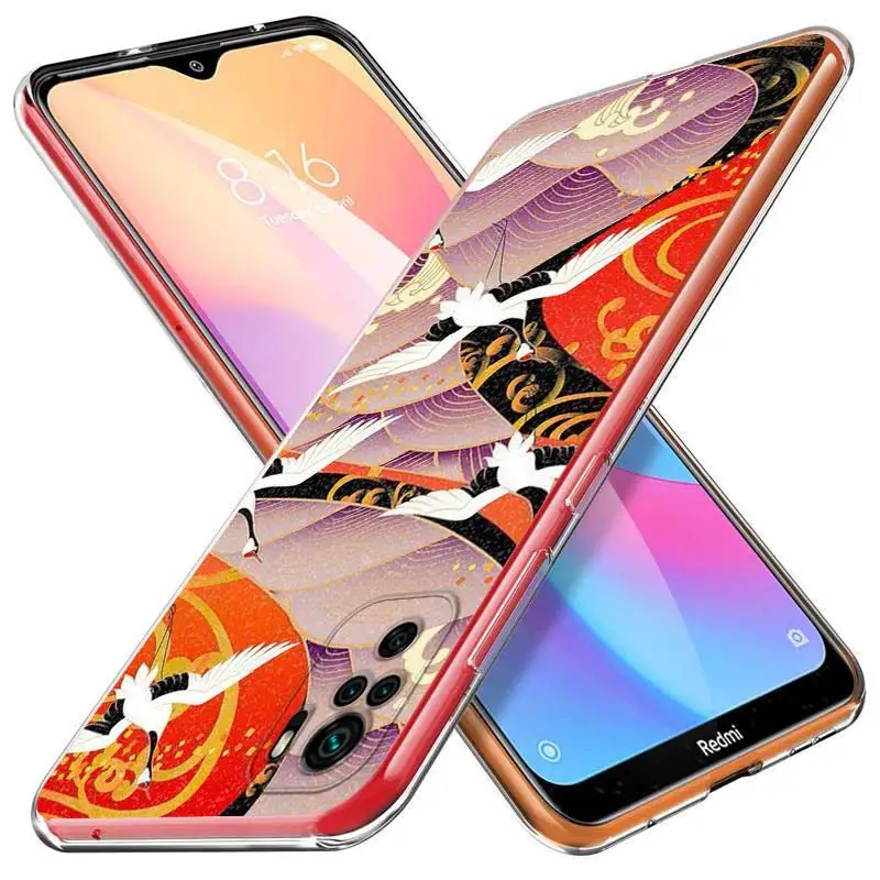 Japanese Style Anime Phone Case For Xiaomi Redmi Note 12 11E 11S 11 11T 10 10S 9 9T 9S 8T 8 Pro Plus 5G Transparent Soft Cover