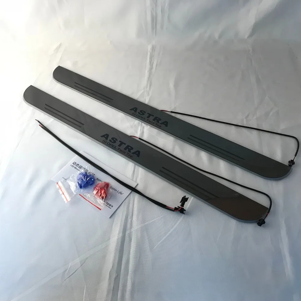 

Express delivery led door sill plate strip welcome light threshold guard protectors for Opel astra