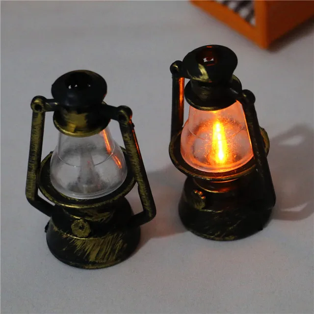 Миниатюрная лампа для масла в масштабе 1:12 1:6, аксессуары для кукольного домика, миниатюрный керосиновый фонарик, декор для кукольного дома, украшения для имитации игры