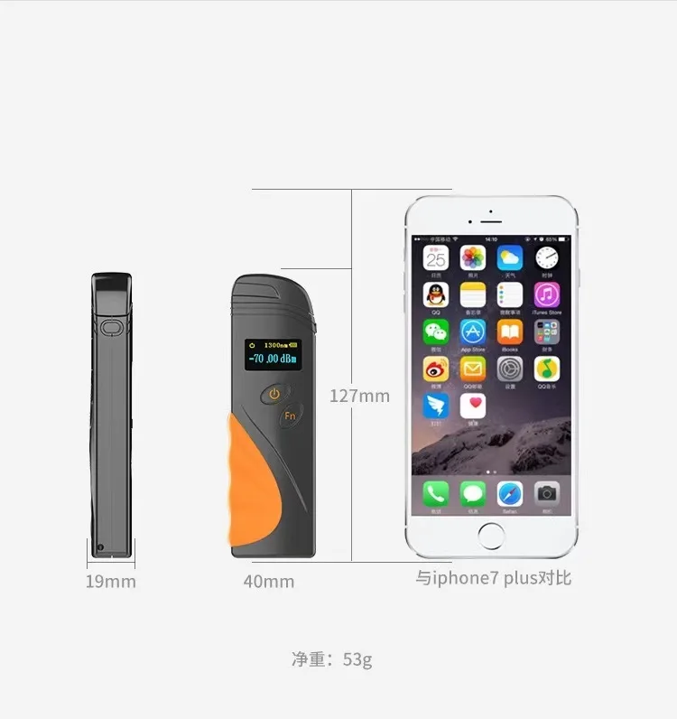 

Free Shipping High-Precision Mini Optical Fiber Power Meter -70+3dBm Fiber Optic Power Cable Tester -50-+20dBm USB Charging