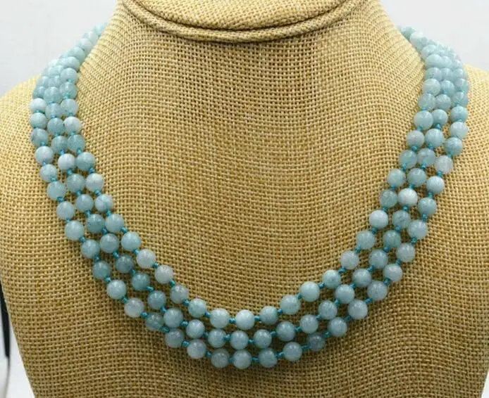 Ожерелье из натурального жемчуга очаровательное Ювелирное Украшение 3 ряда 6 мм