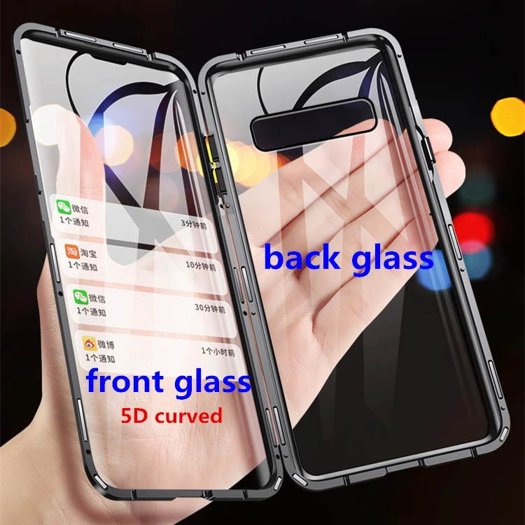 Распродажа чехол для телефона samsung galaxy S10 Plus Магнитный из закаленного стекла с