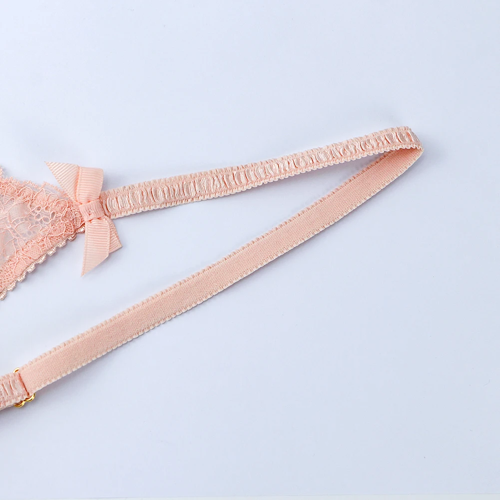 

Varsbaby 3PCS/lot Sexy Lace Wire Free Bra Ultra Thin See Through Underwear Bow-knot Fashion Comfortable Plus Size