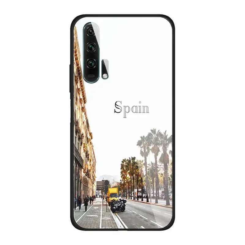 

Spain Glass Phone Case Back Shell For Huawei P20 Pro P30 Lite Mate 9 10 20 Pro Nova 3i 5 3E Cover Accessories