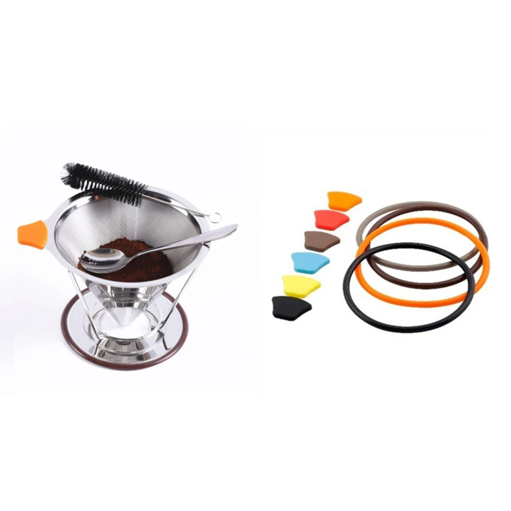 

304 Stainless Steel Cone Coffee Filter Dripper Double Layer Mesh Coffee Cone Filter Home Kitchen Coffee Accessories High Quality