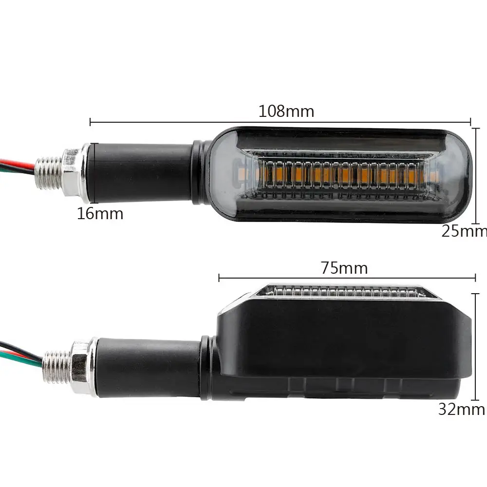 

LEEPEE 1 Pair 2 in 1 Blinker Indicators Flowing Water Flasher DRL Tail Lamp Motorcycle Turn Signals LED Turn Signal Light