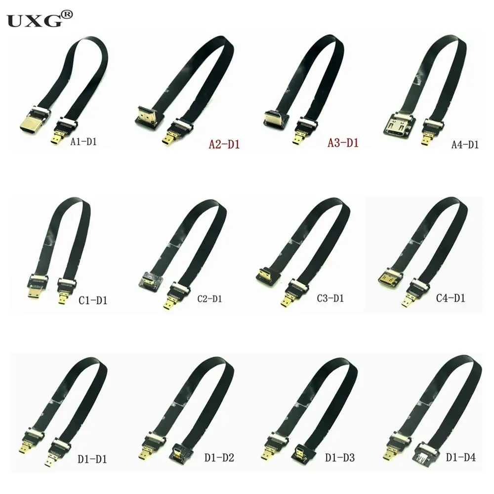 

FPV A2-C1234 D1234 FPC Ribbon Flat Micro Mini HD Cable Pitch 20pin For HDMI-compatible HDTV FPV Multicopter Aerial Photography