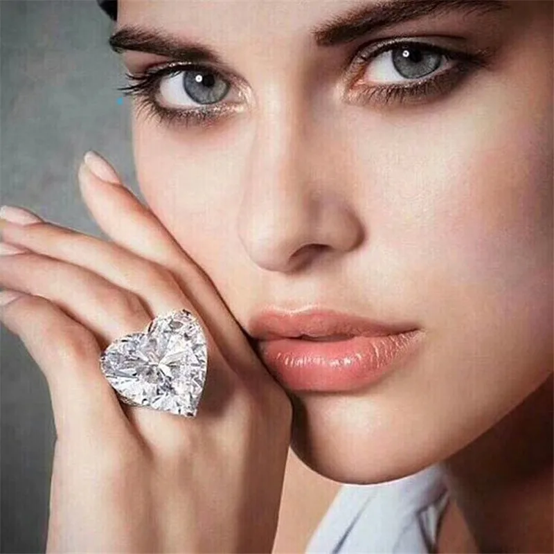 choucong Statement Promise Ring Pear cut 8ct AAAAA cz 925 Sterling Silver Engagement Wedding Band Rings for women Party Jewelry