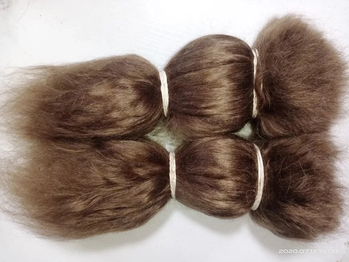 Pelucas de cabello de beb&eacute; Reborn, accesorios de cabello de Mohair puro de 100%, color marr&oacute;n oscuro, Premium, 15g, 30g, 60g-2