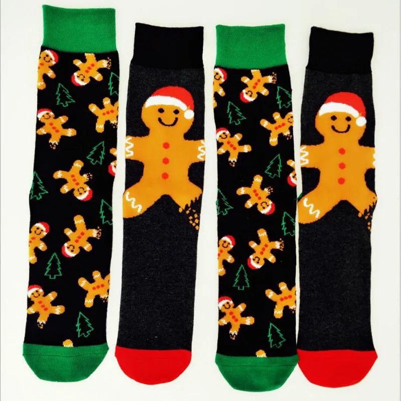 

New unisex Crew Socks New Christmas Gingerbread Man Sweat Snow Happy Doll Jingle Bells Melody Snowman Butter Sugar Honey Xmas