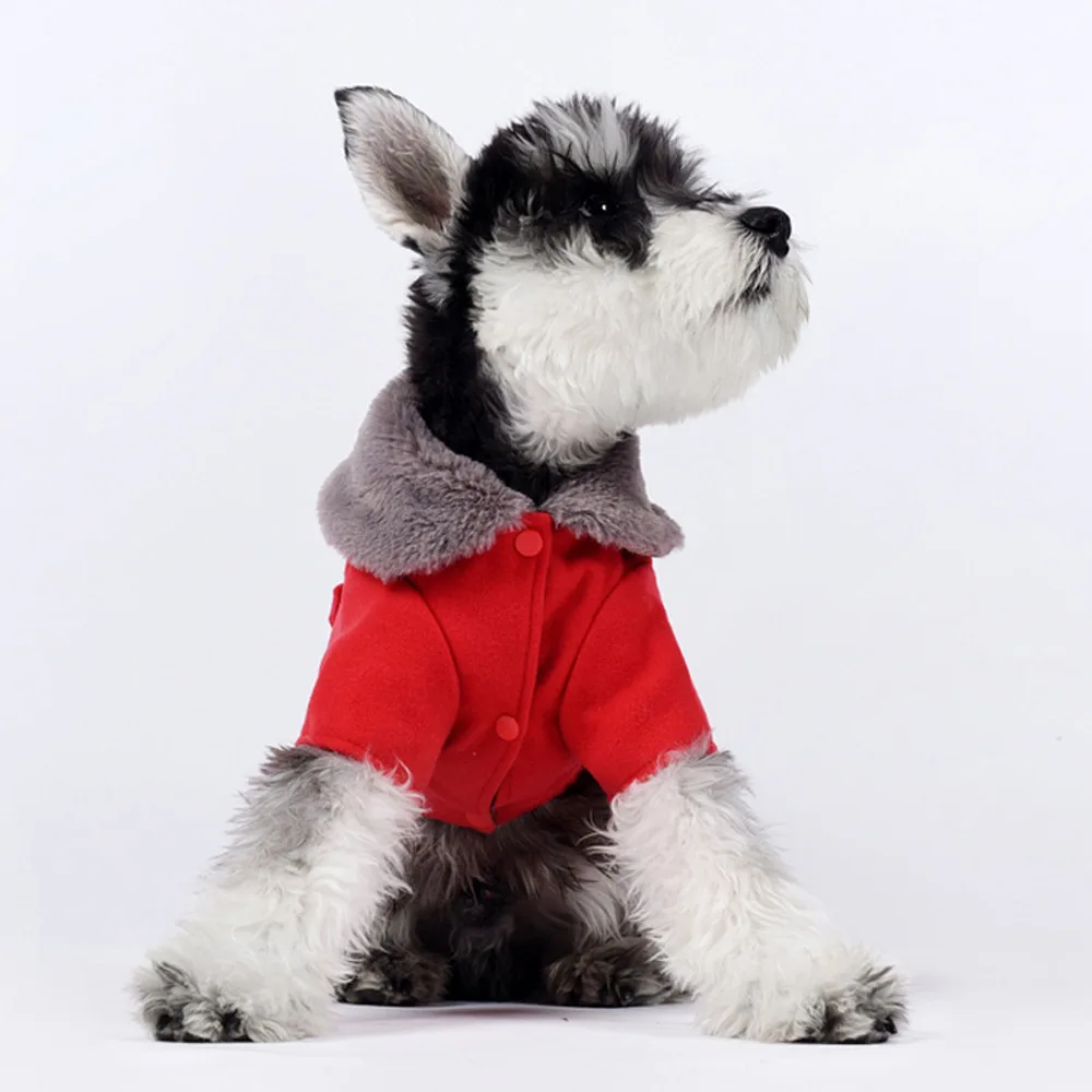 

Pet Clothes Dog High-Quality Plush Warm Coat Schnauzer Teddy French Bulldog Autumn And Winter Clothing Explosion