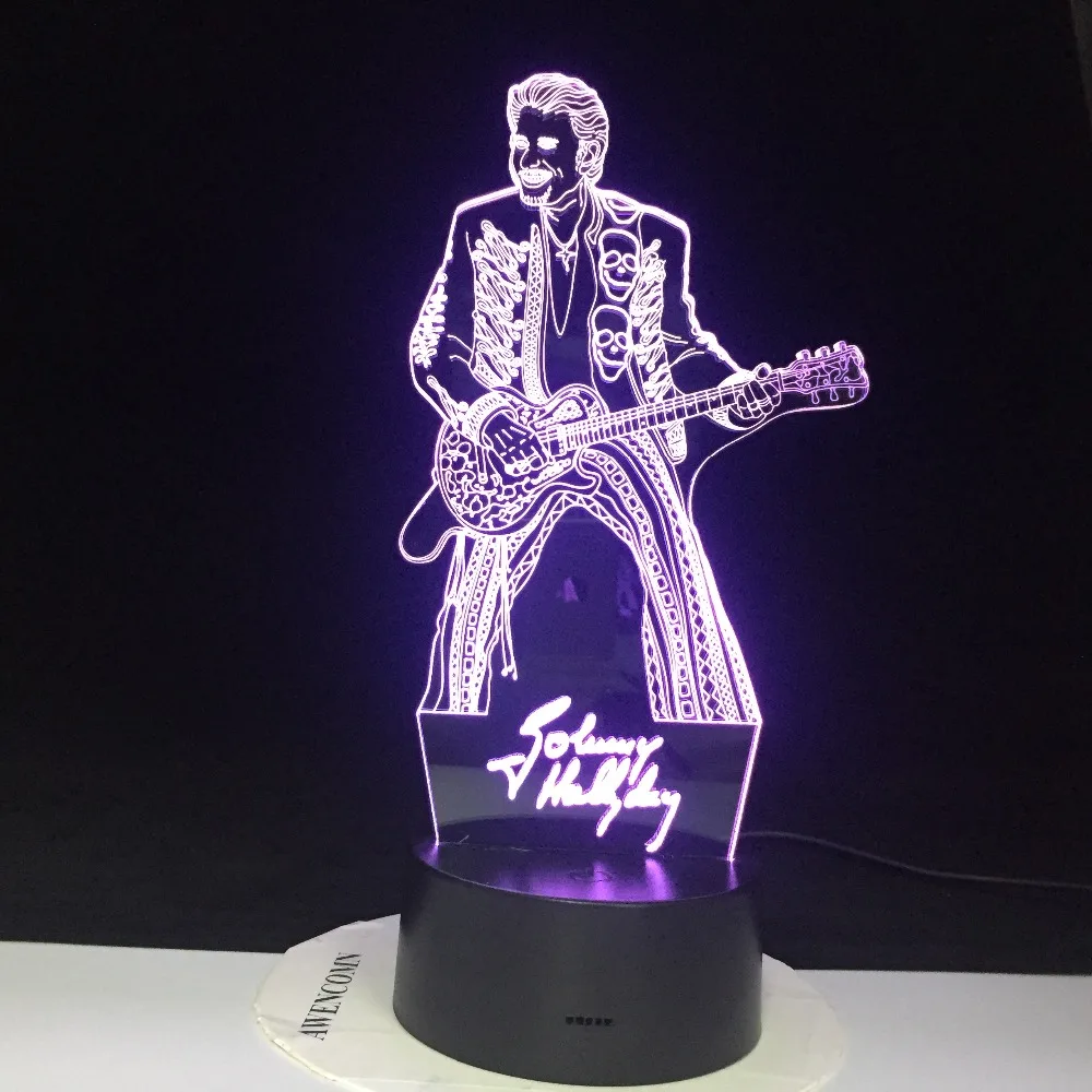 Jonny Hallyday гитара украшение для дома яркая база Дистанционное Сенсорное изменение цвета спальня ночник праздничный подарок дропшиппинг
