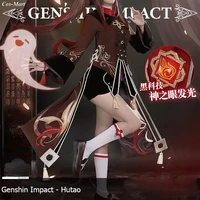 hot selling game genshin impact hu tao cosplay costume female cute uniform suit full set activity party role play clothing s xl