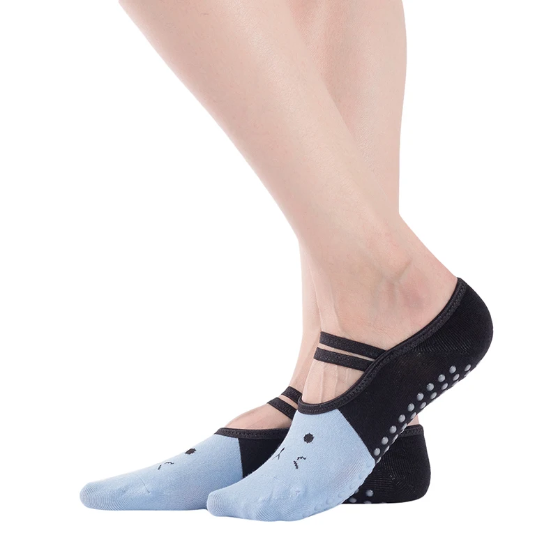 Bandage Yoga Socks for Women Anti-Slip Floor Quick-Dry Backless Pilates Ballet Cat Print Sportswear Accessories | Спорт и