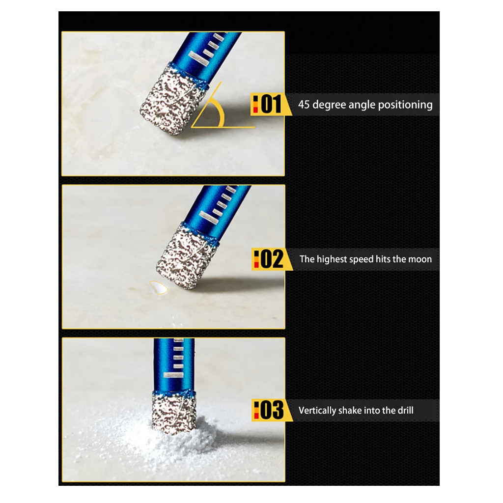 Diamond Coated Drill Bit 6/8/10/12mm Tile Marble Glass Ceramic Hole Saw Dry Driller | Инструменты