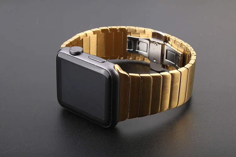 Роскошный браслет из нержавеющей стали для apple watch, 44 мм, серия 5, 4, 2, iwatch, ремешок из нержавеющей стали, 42 мм, с адаптерами