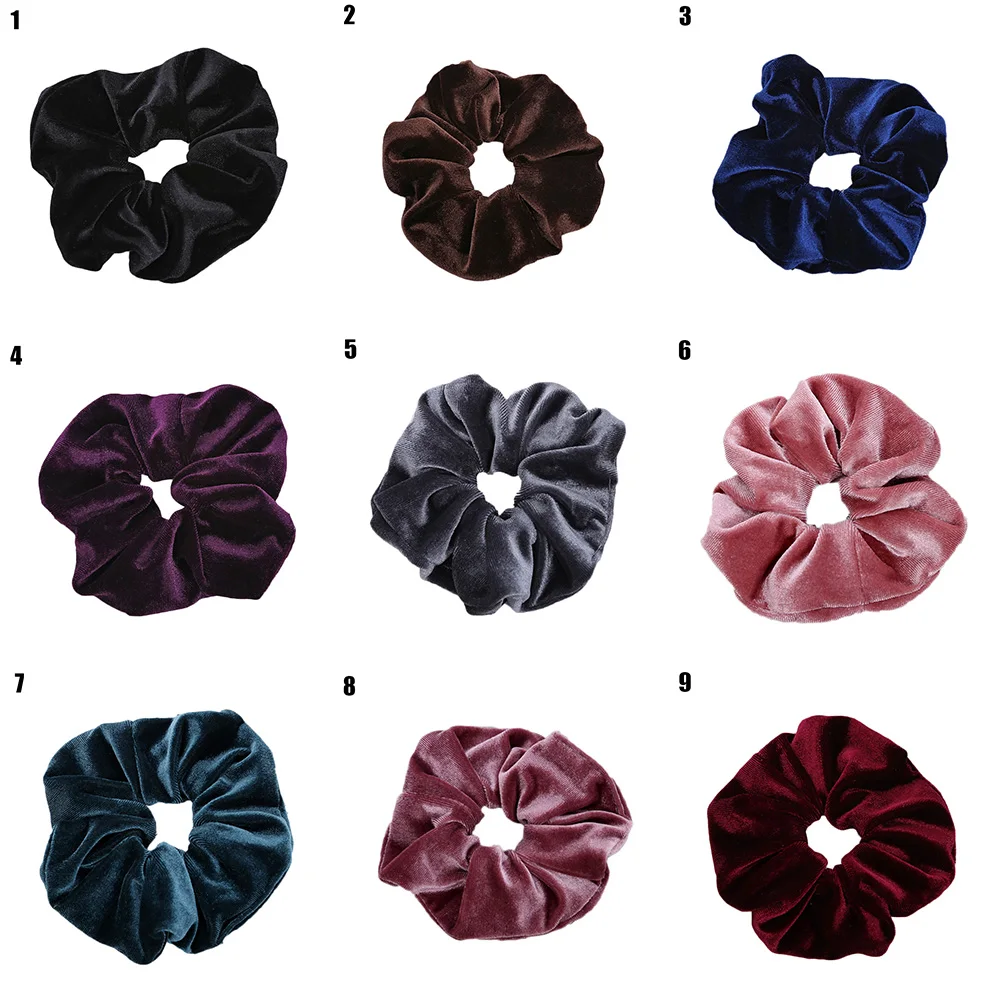 

14Colors Korea Velvet Hair Scrunchie Elastic Hair Bands Solid Color Women Girls Headwear Ponytail Holder Hair Accessories