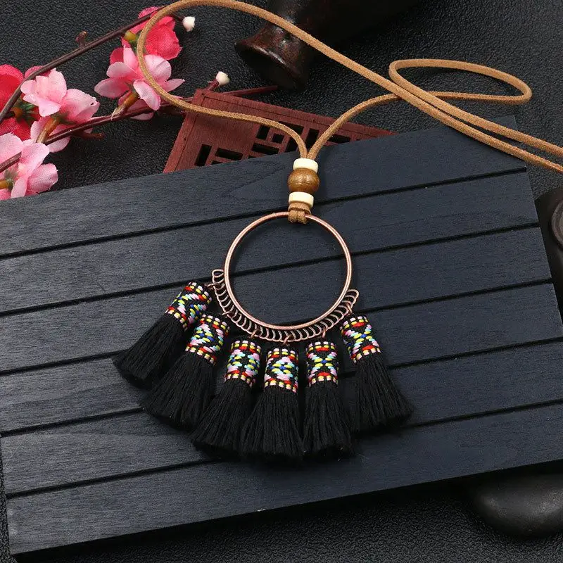 

2019 New Bohemia Necklace Wooden Bead Tassel Necklace For Women Wedding Party Prom jewellry Anniversary Hot Sales Fashion