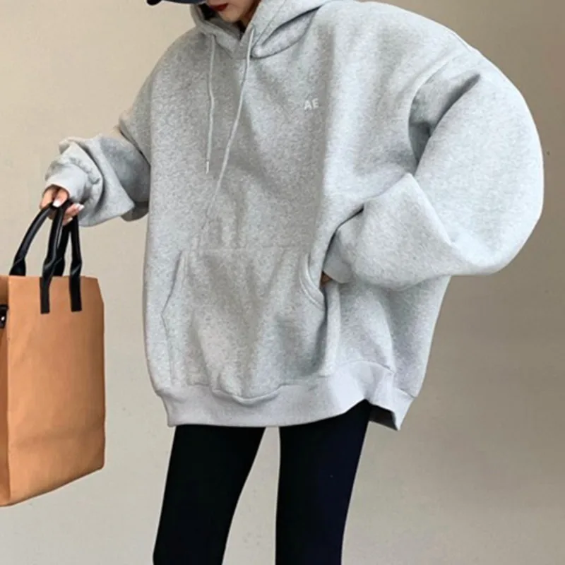 

Пуловер с завязкой и длинным рукавом Женский, плюшевый свитер средней и большой длины, корейский Черный Топ с длинным рукавом, Осень-зима