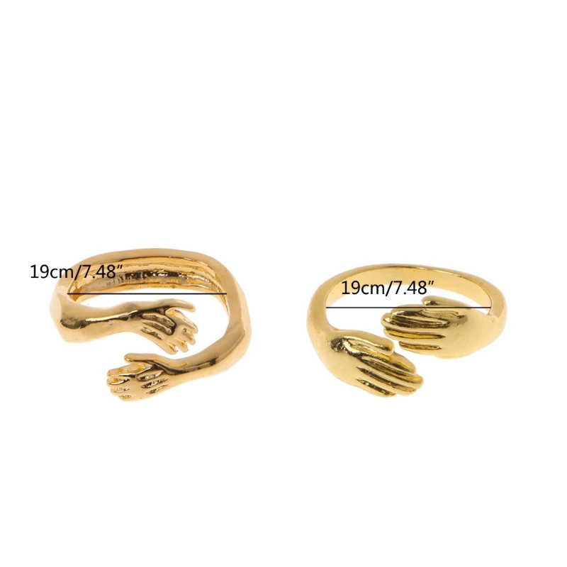 

Cute Give You Hug Ring Adjustable Warm Embrace Promise Wedding Bands Hand in Hand Twist Rings Fashion Jewelry Unisex