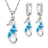 cute hippocampus jewelry set for women accessories fashion necklace and earrings ladies wedding party jewelry girl gift