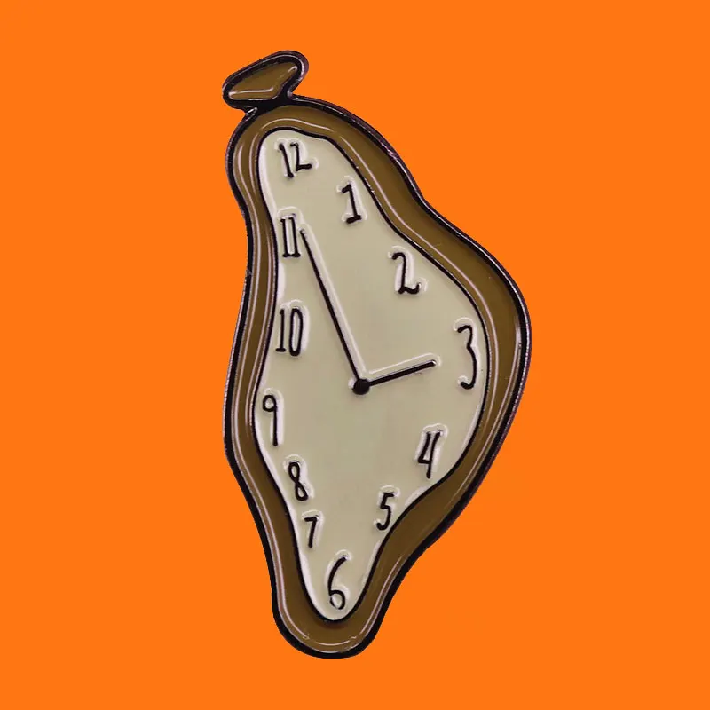 Детская Металлическая Брошь в виде будильника украшение для рюкзака шляпы сумки