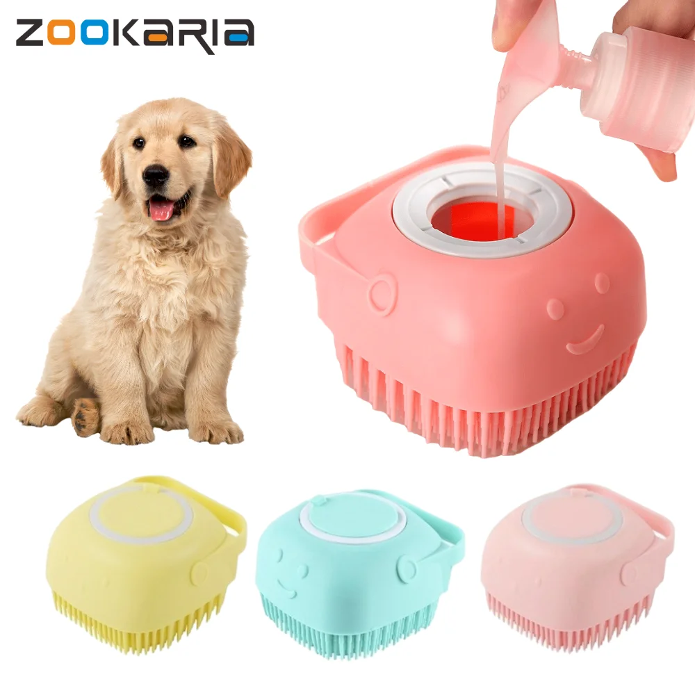 

Pet Bath Brush Dog Cat Grooming Bath Brush Massage Gloves Brush Soft Safety Silicone Comb Pet Accessories for Dogs Cats Tools