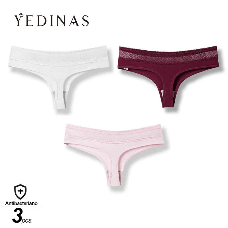 Yedinas 3 шт./лот леди нижнее белье g-стринги и стринги с открытыми пальцами глубоким