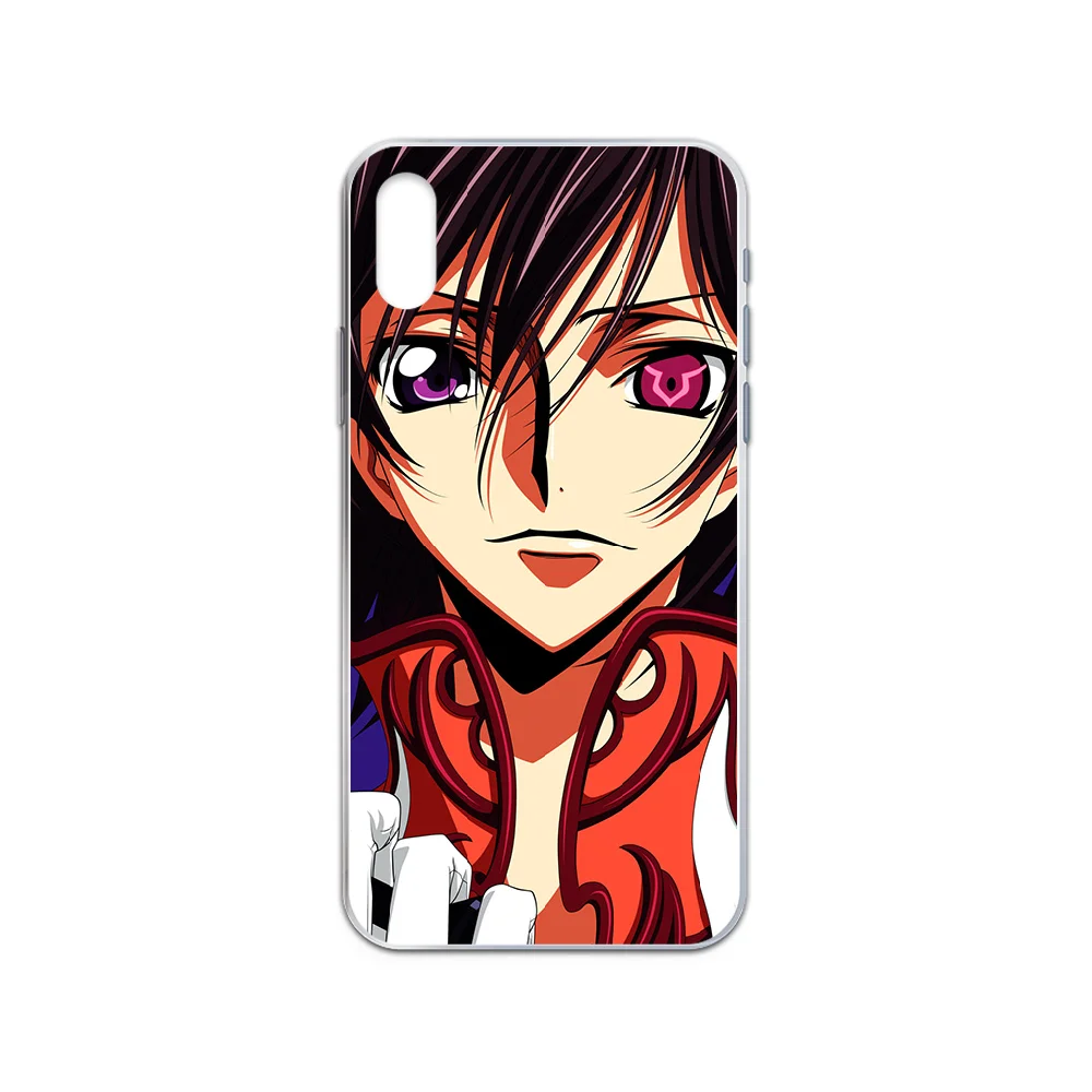 Прозрачный чехол для телефона с кодом GEASS Lelouch Lamperouge iphone 4 4S 5 5C 5S 6 6S PLUS 7 8 X XR XS 11 PRO SE