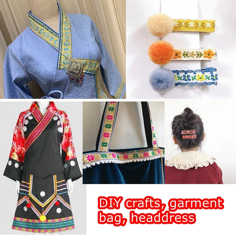 [Buy1get1free] 5 ярдов 2 см в ширину африканская кружевная ткань платье лента вышитая