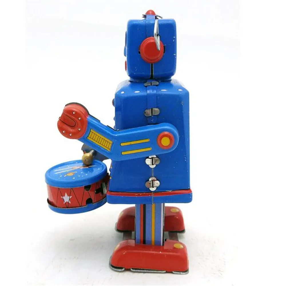 6x7x10 см винтажный Ретро барабанный жестяной робот-игрушка классический заводной коллекционный жестяной робот-игрушка для взрослых детей коллекционный подарок