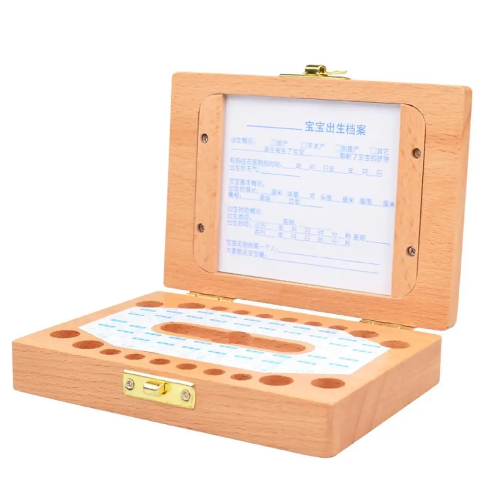 Деревянная детская фоторамка лиственных коробка для хранения зубов детские