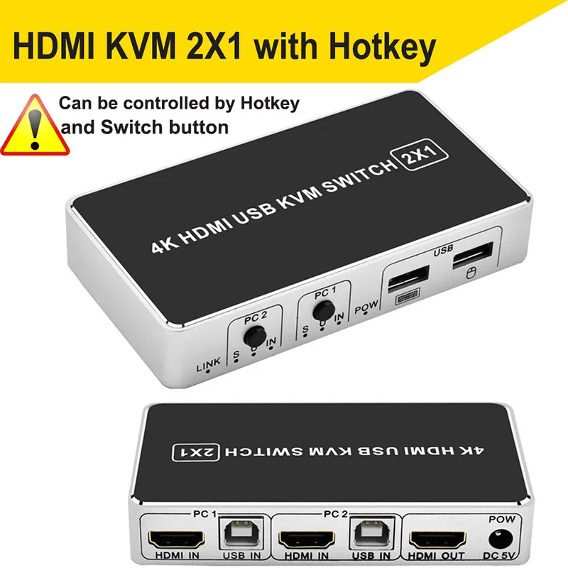 USB HDMI 1,4 KVM переключатель управления 4 K HDMI KVM переключатель 4/2 порт 3840X2160P до 4/2 мониторов для mac os. Windows 10