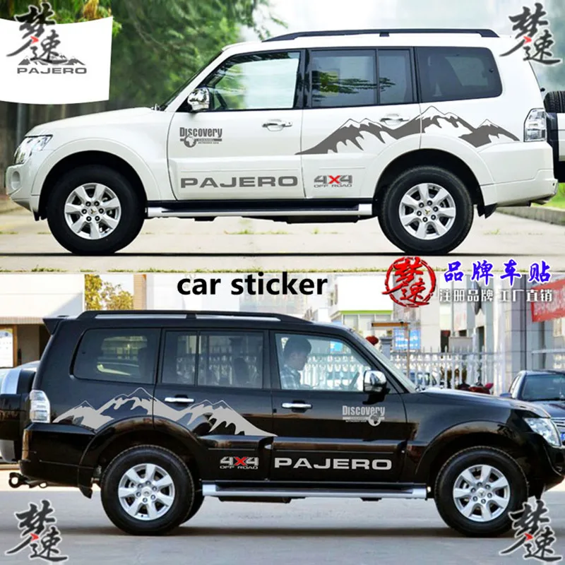 Автомобильные наклейки для Mitsubishi Pajero, персонализированные наклейки на внедорожник, снежные горы, украшение