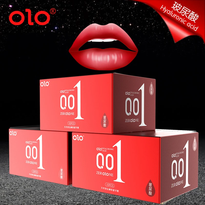 OLO 10 шт. презерватив из натурального латекса ультра тонкий 001 Гиалуроновая
