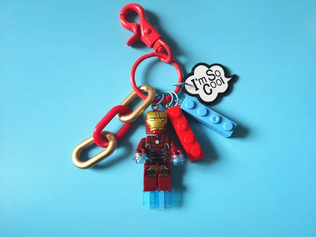 Fashion Crazy Rabbit Polar Warrior Batman Superman Figures Keychain Building Block leather Car KeyRing for women Bag Gifts | Украшения и