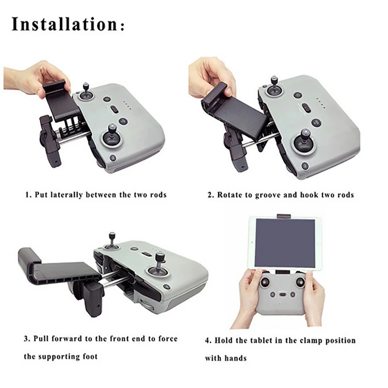 

1Pc New Black Adjustable ABS Quick Release Tablet Exended Holder For DJI Mavic Air 2 Controller