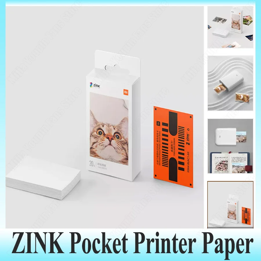 

ZINK Pocket Printer Paper Foto Printer Self-adhesive Photo Print Paper 20/50 Sheets For Xiaomi 3-inch Mini Pocket